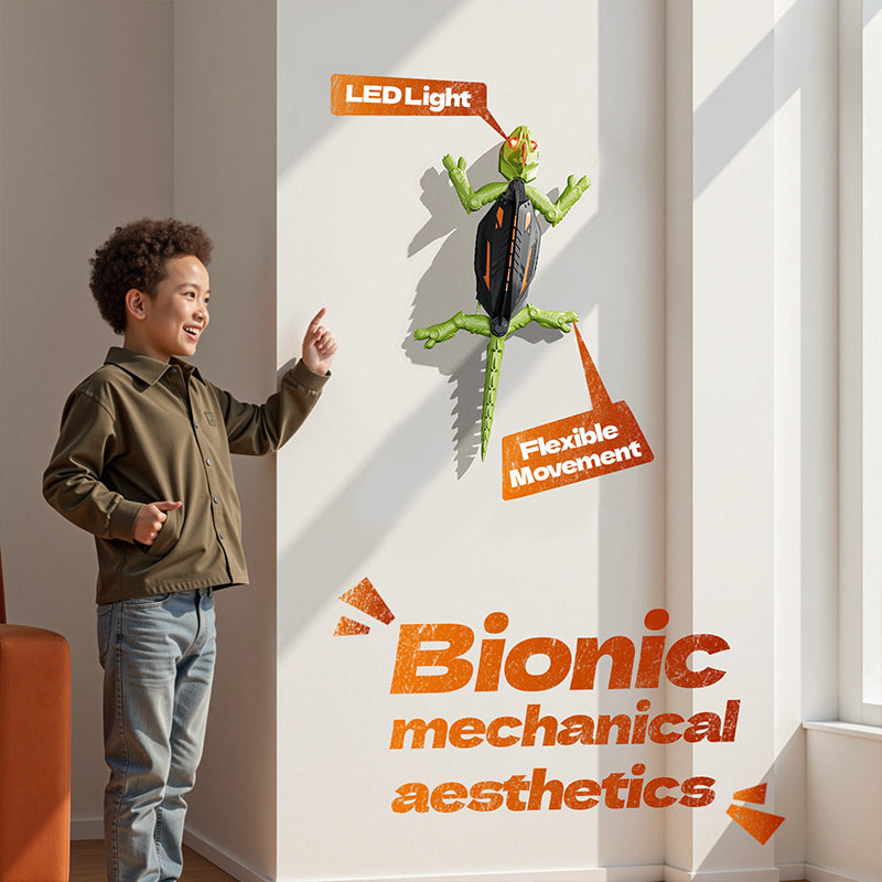 Wall Crawler Gecko - LED RC Toy for Indoor Family Fun & Prank Gifts