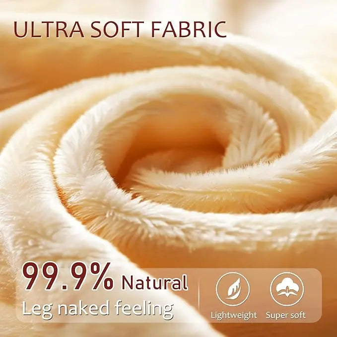 NEGUSY™ Women's Fleece Lined Tights Fake Translucent Warm Thermal Pantyhose Sheer Thick Leggings Under Dress for Winter with Plush Inner Layer