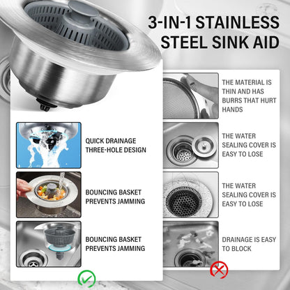 2025 New Upgraded Sink Bounce Core Drain Strainer