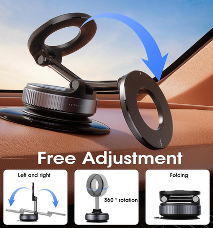 Upgraded vacuum magnetic car phone holder with 360° super strong suction cup