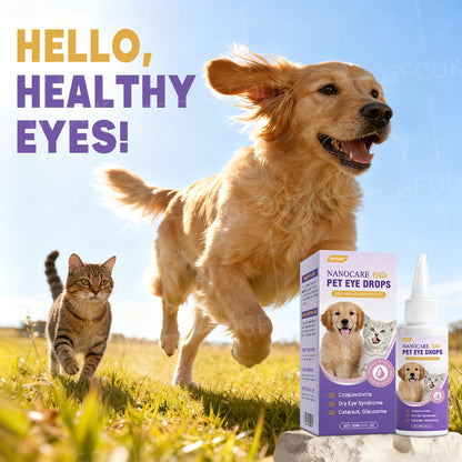 👩‍⚕️GFOUK® NanoCare Pet Eye Drops ☑️ FDA Approved | Relieves Conjunctivitis, Dry Eyes, Cataracts, and Keratitis🐶 🐈️