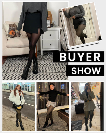 ❄️ Invisible Warmth! 🔥 Translucent Fleece Lined Tights: The Winter "Bare Leg" Secret