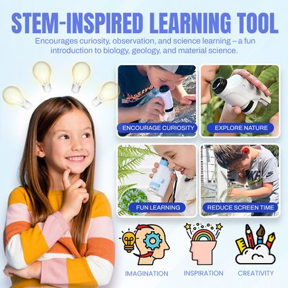 🔬Kid's Portable Pocket Microscope With Adjustable Zoom 60-120x