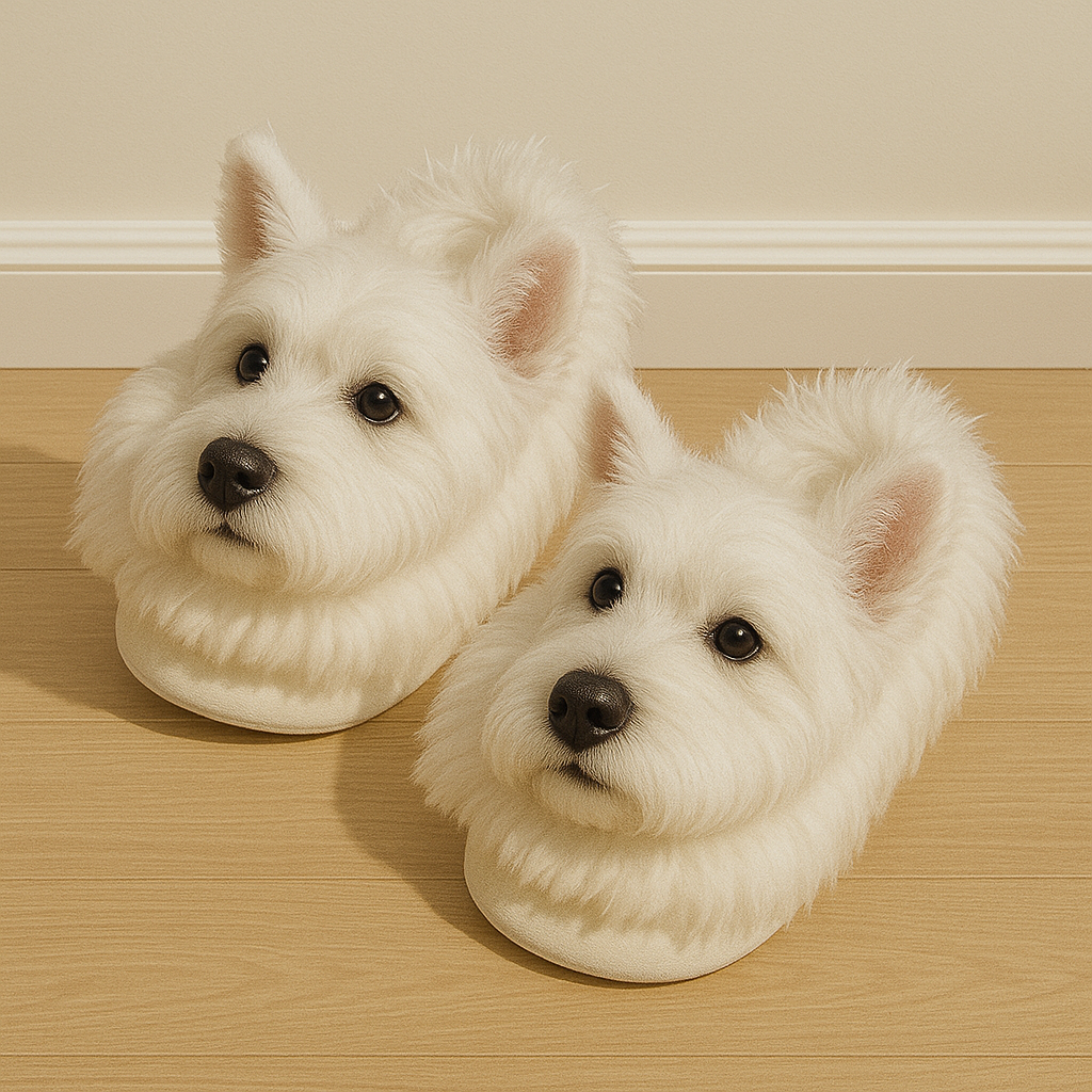 Super Realistic Dog Plush Slippers — Feel Like Walking with Your Dog Every Step