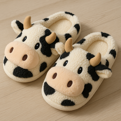 Super Realistic Cow Plush Slippers — Feel Like Walking with a Cow Every Step