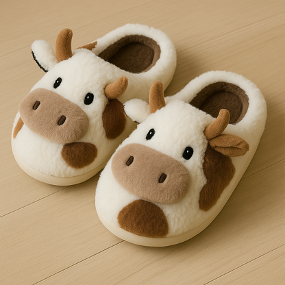 Super Realistic Cow Plush Slippers — Feel Like Walking with a Cow Every Step