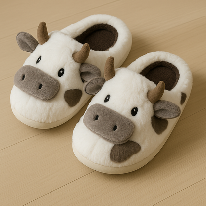 Super Realistic Cow Plush Slippers — Feel Like Walking with a Cow Every Step