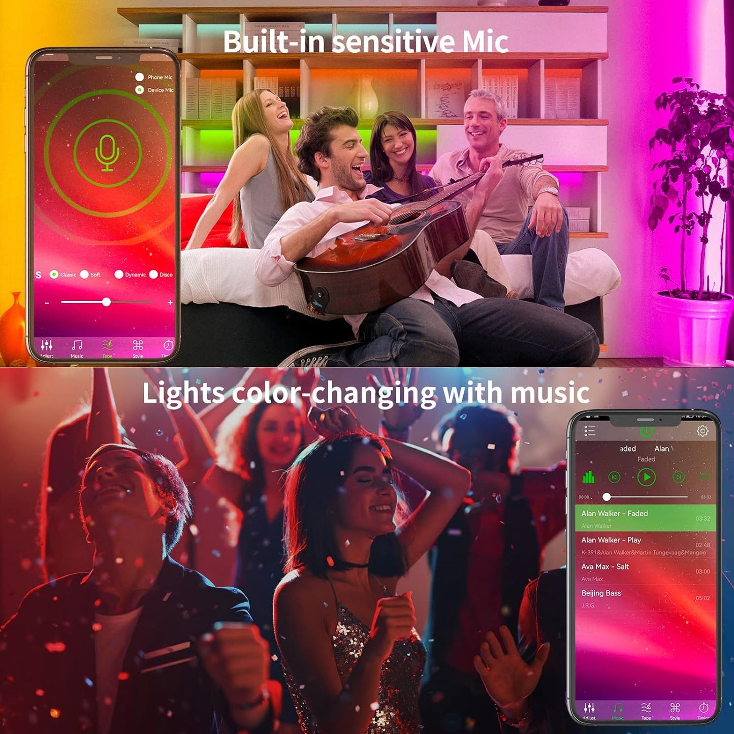 100ft LED Light Strip with Bluetooth Smart Remote Control
