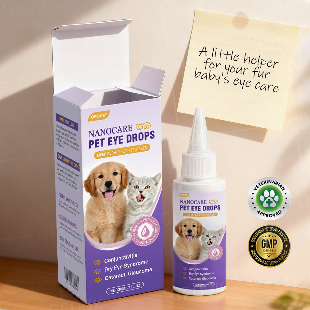 👩‍⚕️GFOUK® NanoCare Pet Eye Drops ☑️ FDA Approved | Relieves Conjunctivitis, Dry Eyes, Cataracts, and Keratitis🐶 🐈️