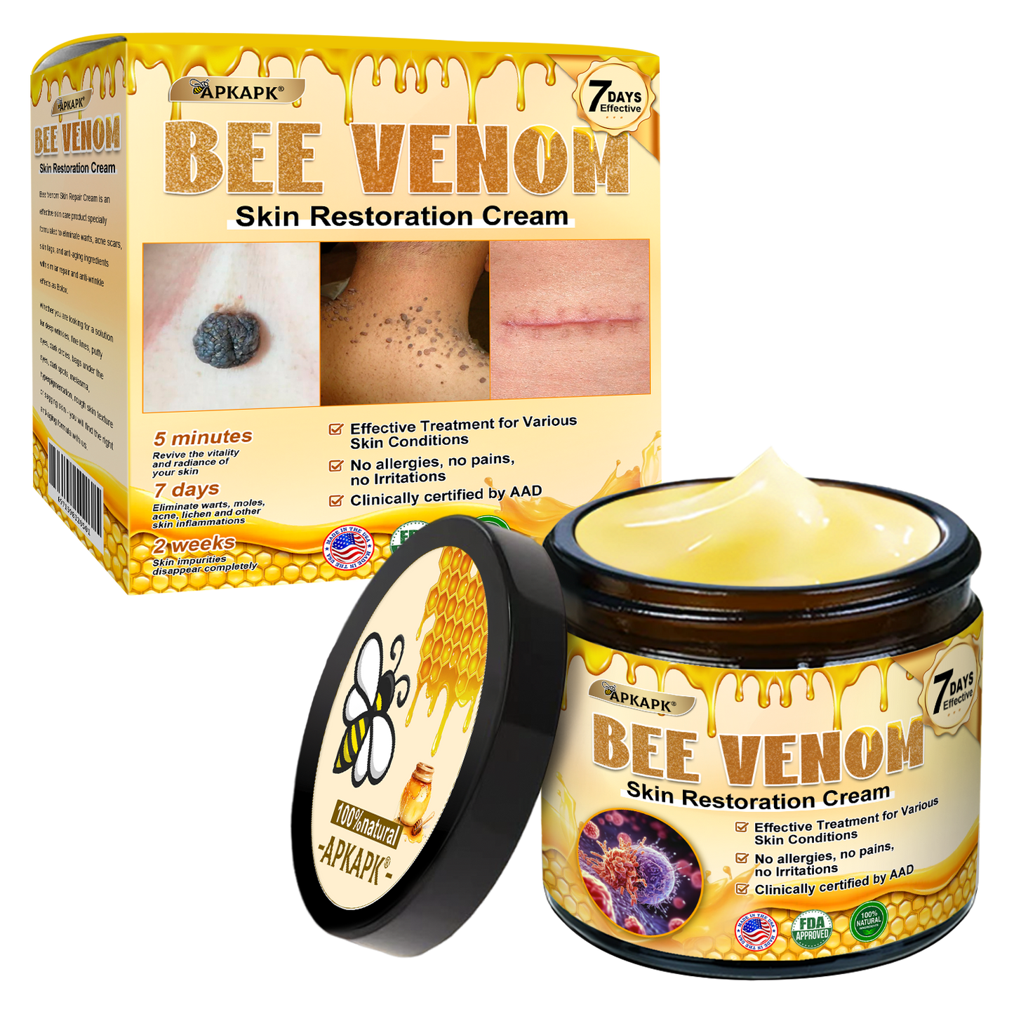 Made and Shipped from USA 🌞 𝖡𝖾𝖾 𝗏𝖾𝗇𝗈𝗆 𝖲𝗄𝗂𝗇 𝖱𝖾𝗌𝗍𝗈𝗋𝖺𝗍𝗂𝗈𝗇 𝖢𝗋𝖾𝖺𝗆