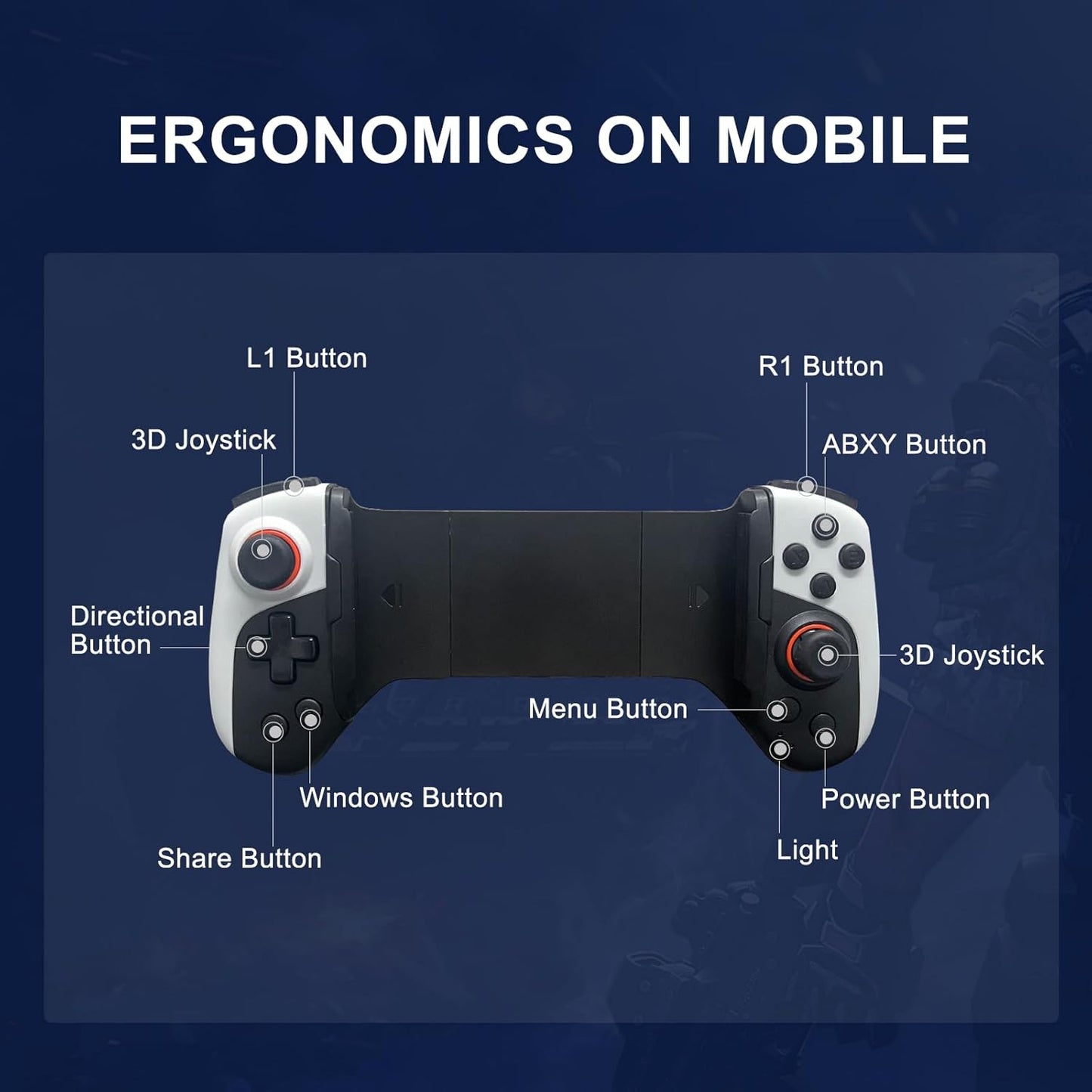 Wireless retractable mobile game controller