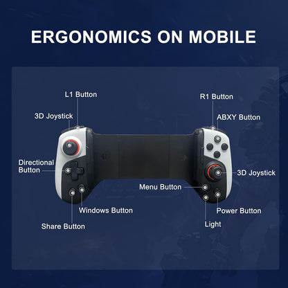 Wireless retractable mobile game controller