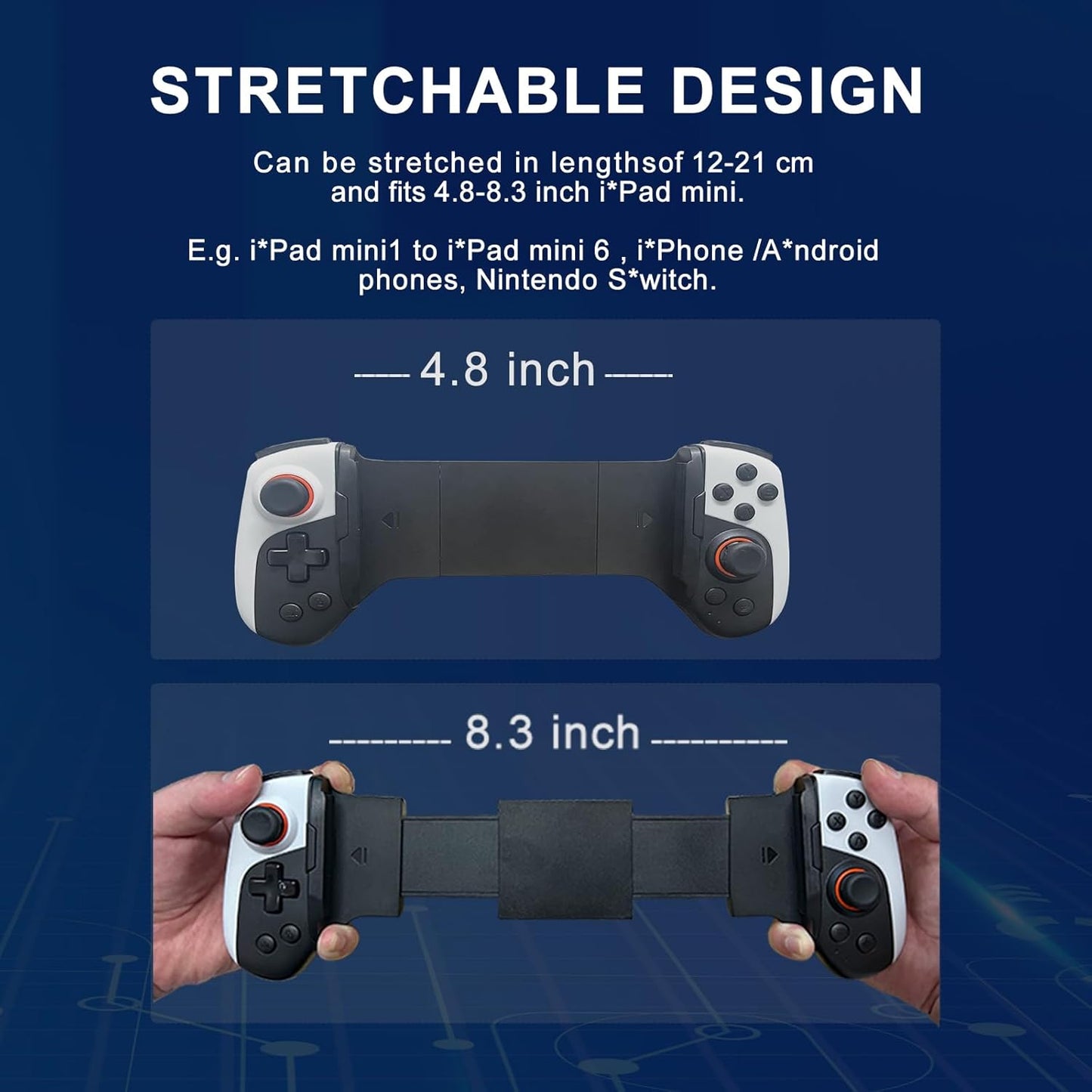 Wireless retractable mobile game controller