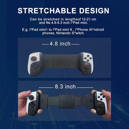 Wireless retractable mobile game controller