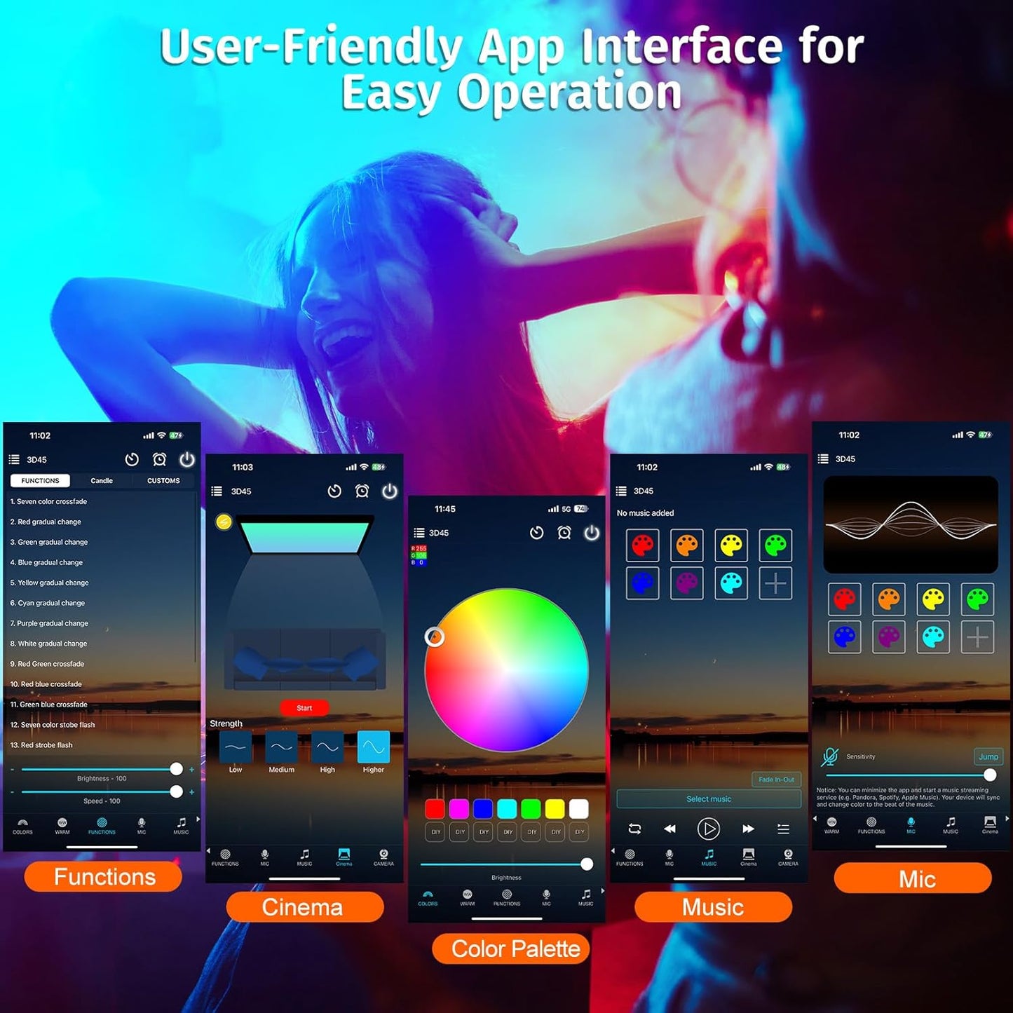 Sunset Light Projector 360 Degree Rotation Multi-Color Changing with APP and Button Control