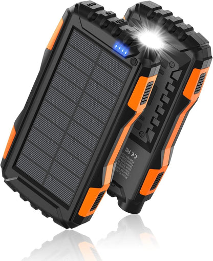 Power Bank Solar Charger -  Built in Super Bright Flashlight