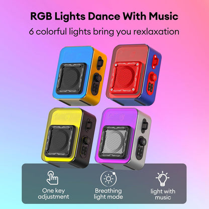 Portable Mini Party Speaker with Built-in Light BT5.4 Small Speaker Bluetooth Wireless 1800Mah
