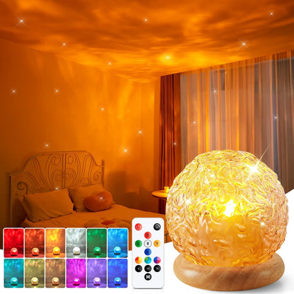 Crystal lamp projector, 216 modes bedroom mood light, remote control and USB control bedroom light