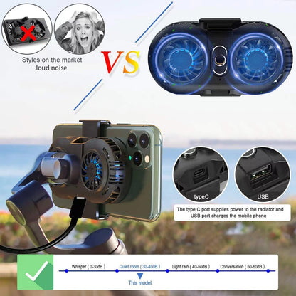 Mobile phone radiator with dual semiconductor cooling chips