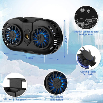 Mobile phone radiator with dual semiconductor cooling chips