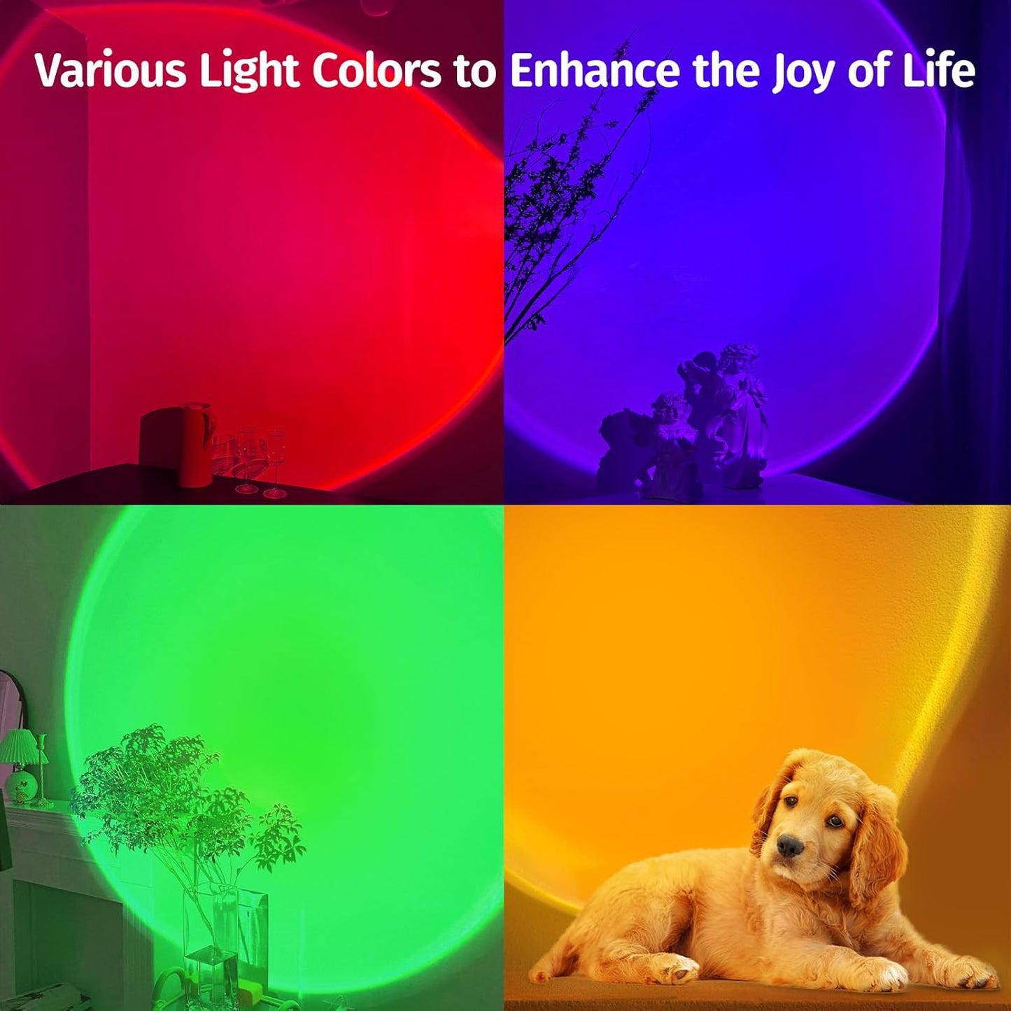 Sunset Light Projector 360 Degree Rotation Multi-Color Changing with APP and Button Control