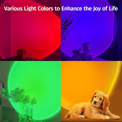 Sunset Light Projector 360 Degree Rotation Multi-Color Changing with APP and Button Control