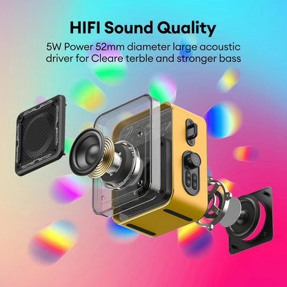 Portable Mini Party Speaker with Built-in Light BT5.4 Small Speaker Bluetooth Wireless 1800Mah