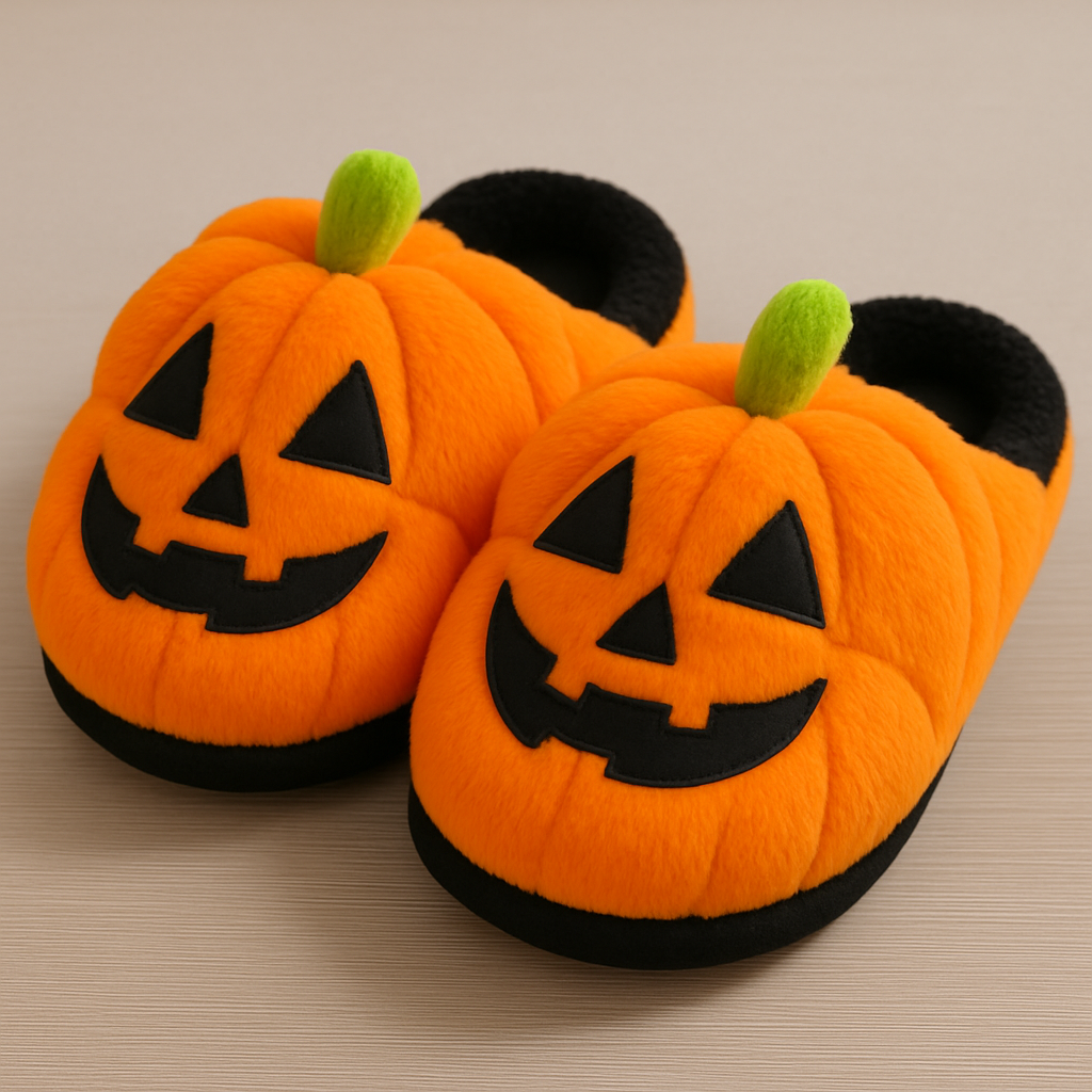 Pumpkin Plush Slippers