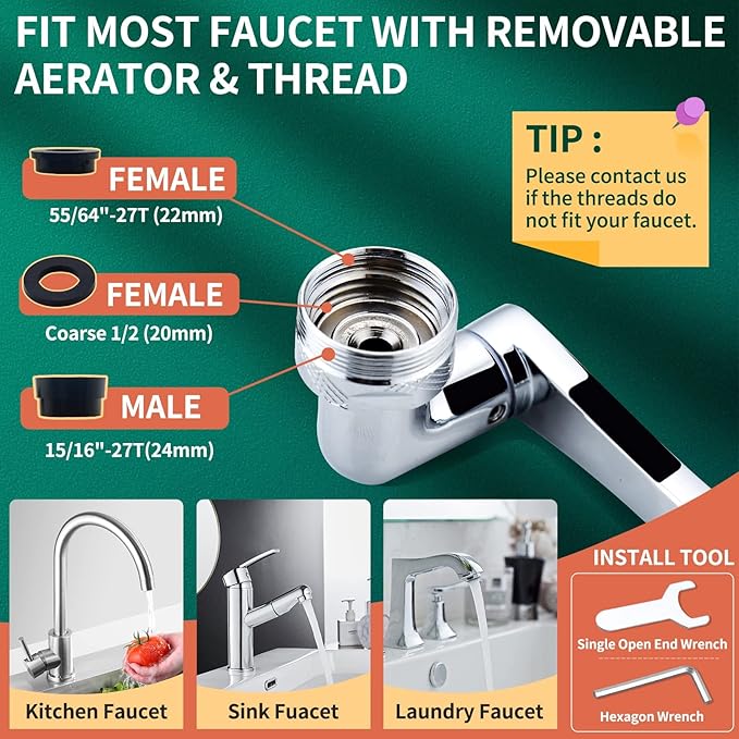 LBMLBM™ Swivel Faucet Extender -Make Your Kitchen Sink-sational