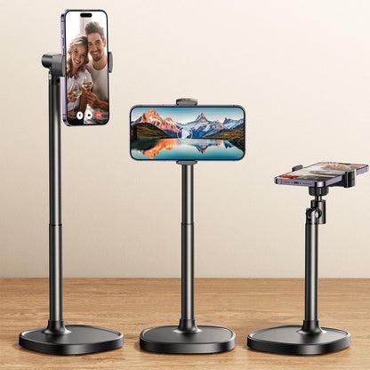 Adjustable and retractable desktop mobile phone holder