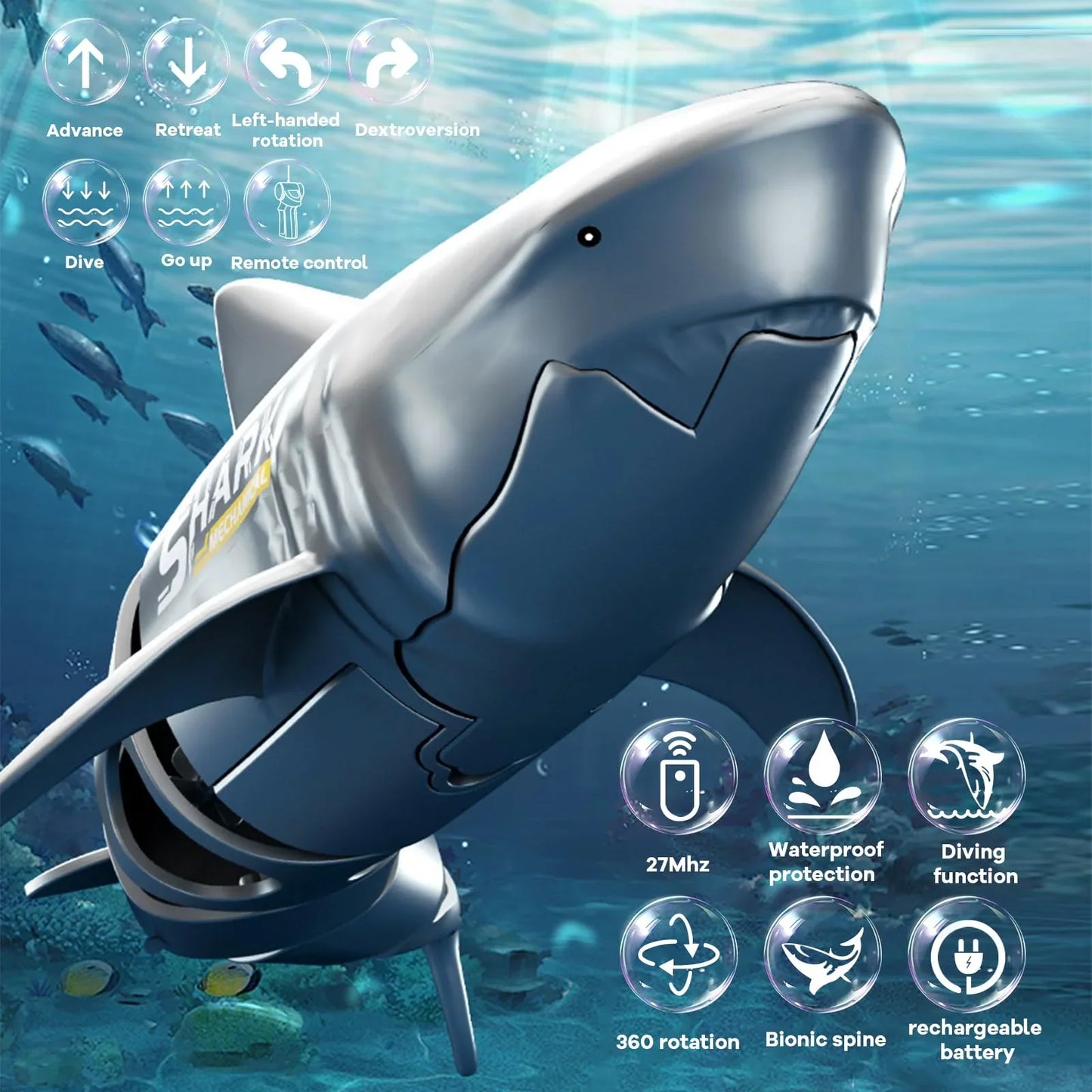 🦈Underwater Hegemon-Remote Control Diving Shark Toy