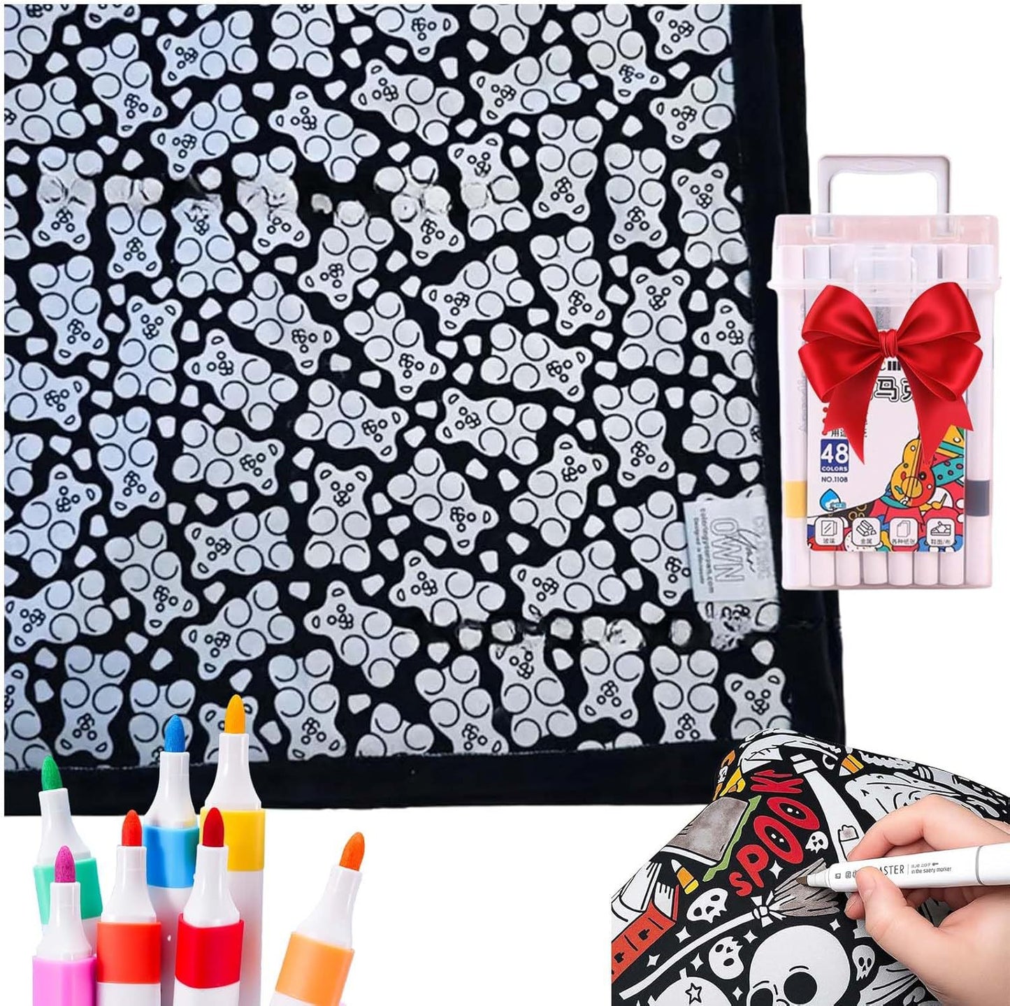 ⏳🎄Christmas Sale 49% OFF!!🎁🎨✨DIY Coloring Blanket With Markers