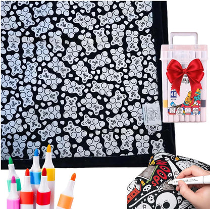 ⏳🎄Christmas Sale 49% OFF!!🎁🎨✨DIY Coloring Blanket With Markers