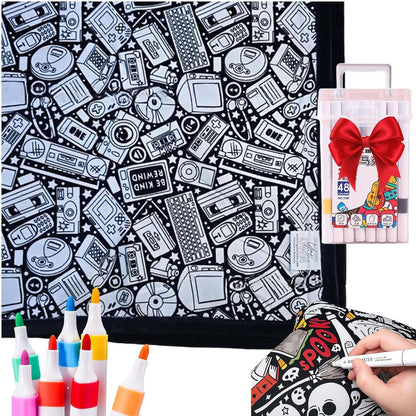 ⏳🎄Christmas Sale 49% OFF!!🎁🎨✨DIY Coloring Blanket With Markers