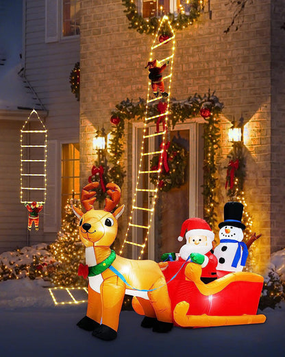 🎅✨ Climb into Christmas Magic: The Ultimate Santa Ladder Decor Lights