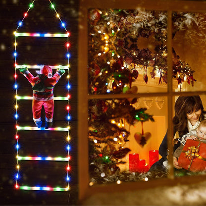 🎅✨ Climb into Christmas Magic: The Ultimate Santa Ladder Decor Lights