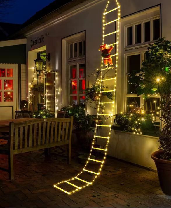 🎅✨ Climb into Christmas Magic: The Ultimate Santa Ladder Decor Lights