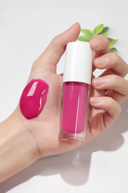 Private Label 6ml Lip Gloss Custom Logo Pigment Long Lasting Glossy Color Changing Non-stick Makeup White Lid Transparent Tube