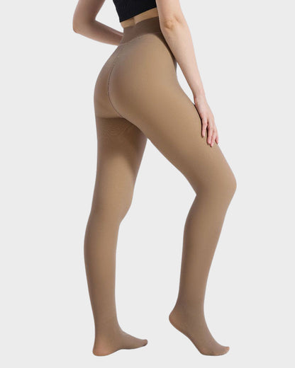 Semi-Transparent Single Seam Fleece Lined Tights