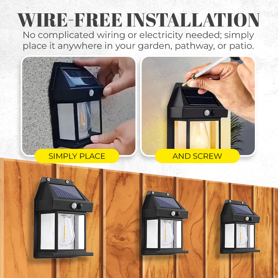 Zero Bill · No Wires · Smart Solar Garden Light