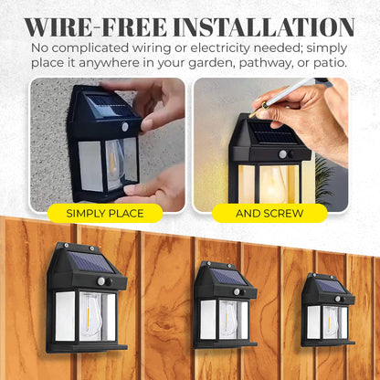 Zero Bill · No Wires · Smart Solar Garden Light