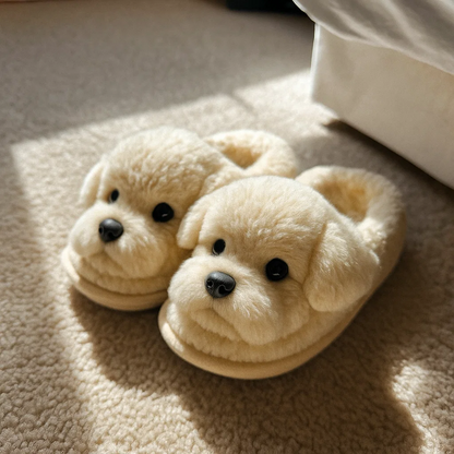 🔶Super Realistic Dog Plush Slippers — Feel Like Walking with Your Dog Every Step