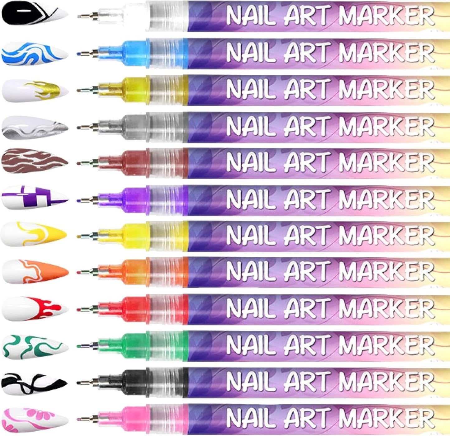 🔥LAST DAY - 49% OFF⏳12 Colors Nail Art Pens Set🎨💅