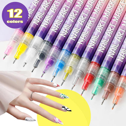 🔥LAST DAY - 49% OFF⏳12 Colors Nail Art Pens Set🎨💅