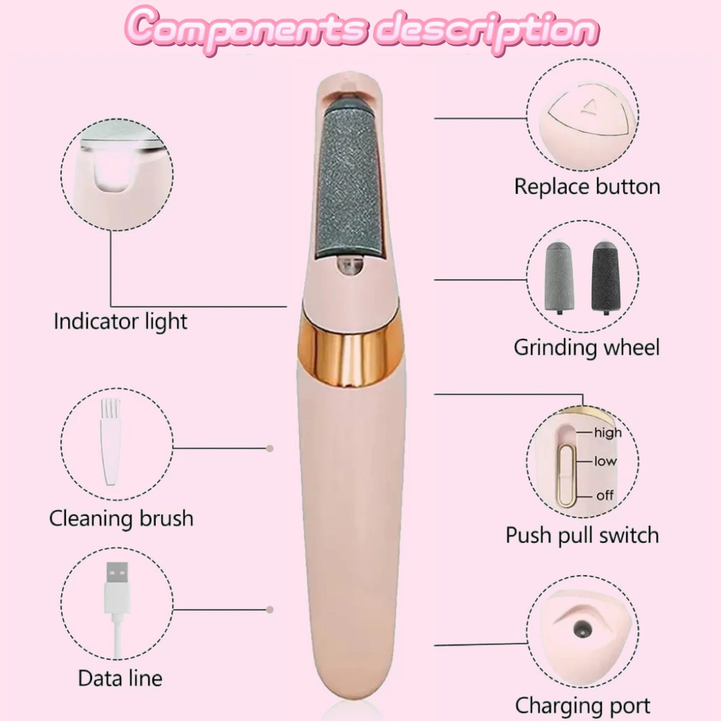 🌟2025 New rechargeable electric foot file exfoliator