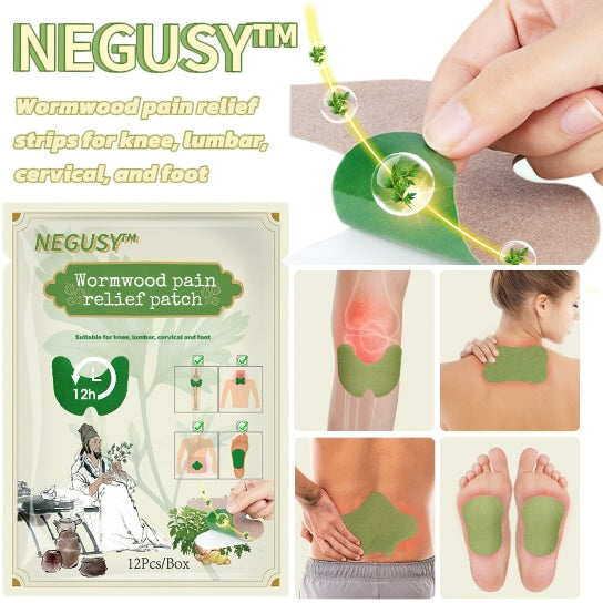 NEGUSY™ Wormwood pain relief strips for knee, lumbar, cervical, and foot