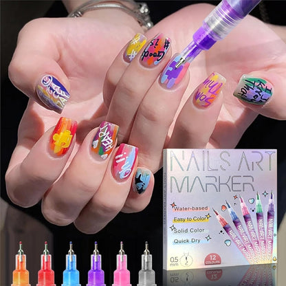 🔥LAST DAY - 49% OFF⏳12 Colors Nail Art Pens Set🎨💅