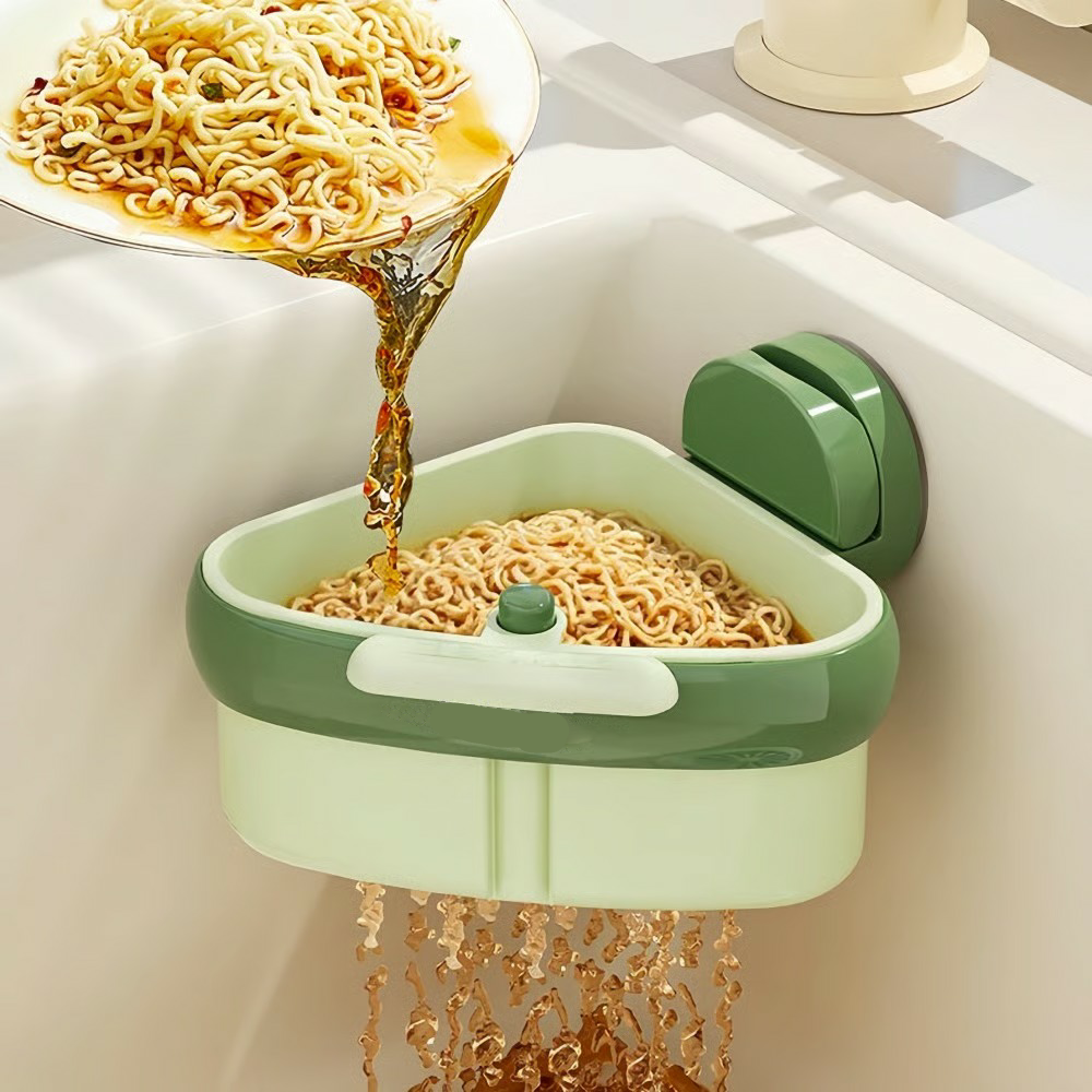 🫧Suction Cup Sink Corner Rack🧼-NEVER Unclog Your Drain Again!