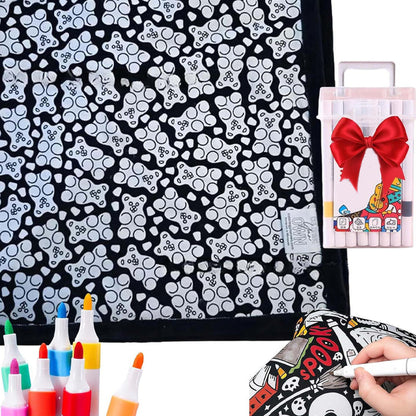 ⏳🎄Christmas Sale 49% OFF!!🎁🎨✨DIY Coloring Blanket With Markers
