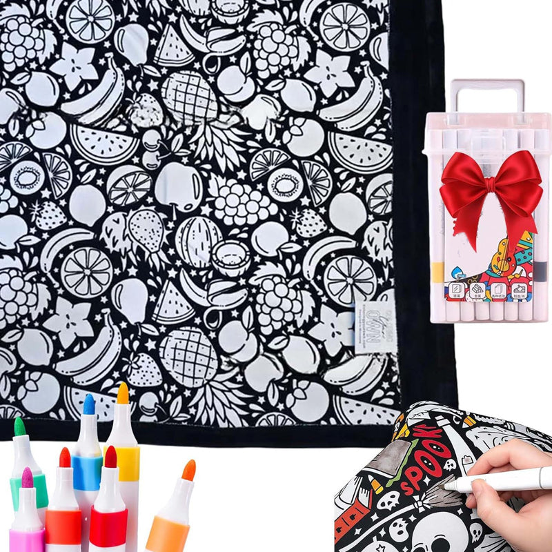 ⏳🎄Christmas Sale 49% OFF!!🎁🎨✨DIY Coloring Blanket With Markers